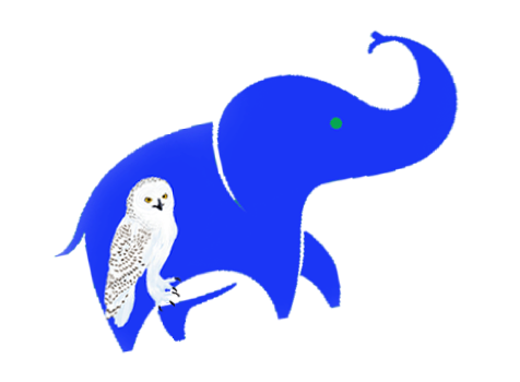 Logo représentant un éléphant pour mon séjour en Thaïlande et un Harfang des neiges pour le Québec